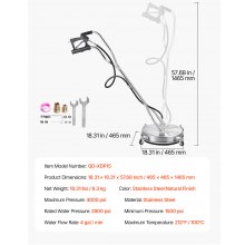 18" Pressure Washer Surface Cleaner 4 Wheels Dual Handle 4000 Max PSI