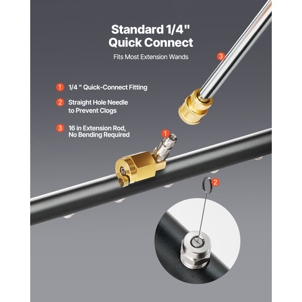 VEVOR 24" Pressure Washer Undercarriage Cleaner, Stainless Steel Surface Cleaner for Pressure Washer, 4000 Max PSI, Angle Adjustment Gear, 7 Spray Nozzles, 2 Extended Wands for Driveway, Patio, Deck