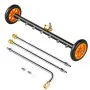 VEVOR 24" Pressure Washer Undercarriage Cleaner, Stainless Steel Surface Cleaner for Pressure Washer, 4000 Max PSI, Angle Adjustment Gear, 7 Spray Nozzles, 2 Extended Wands for Driveway, Patio, Deck