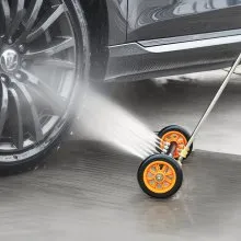 VEVOR 24" Pressure Washer Undercarriage Cleaner, Stainless Steel Surface Cleaner for Pressure Washer, 4000 Max PSI, Angle Adjustment Gear, 7 Spray Nozzles, 2 Extended Wands for Driveway, Patio, Deck