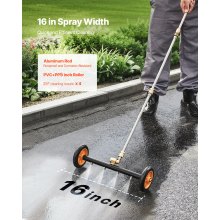 VEVOR 16" Pressure Washer Undercarriage Cleaner with 2 Wheels 2 Extended Wands