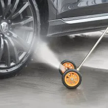 VEVOR 16" Pressure Washer Undercarriage Cleaner, Stainless Steel Surface Cleaner for Pressure Washer, 4000 Max PSI, Angle Adjustment Gear, 4 Spray Nozzles, 2 Extended Wands for Driveway, Patio, Deck