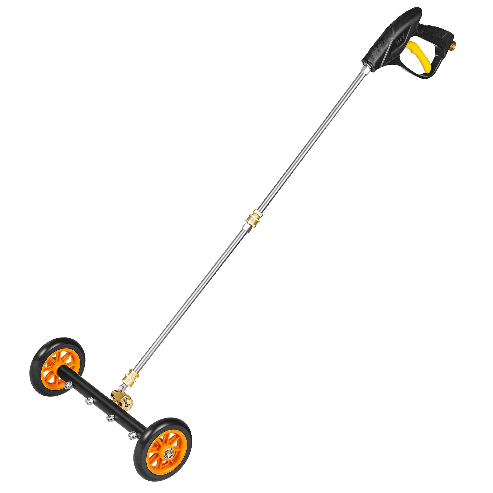 Limpiador de chasis de hidrolavadora VEVOR de 16", limpiador de superficies de acero inoxidable para hidrolavadora, 4000 PSI máx., mecanismo de ajuste de ángulo, 4 boquillas de pulverización, 2 varillas extensibles para entrada de vehículos, patio y terraza