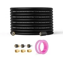 VEVOR Pressure Washer Hose, 100FT, 1/4" Kink Free M22-14mm Brass Thread Replacement For Most Brand Pressure Washers, 3/4'' Bending Radius, 4200 PSI Heavy Duty Power Washer Extension Replacement Hose