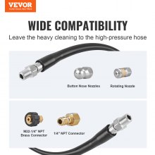 VEVOR Pressure Washer Hose, 100FT, 1/4" Kink Free Brass Thread Replacement For Most Brand Pressure Washers, 3/4'' Bending Radius, 4200 PSI Heavy Duty Power Washer Extension Spray Nozzle
