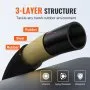 VEVOR Pressure Washer Hose, 30.5m, Kink Free 3/8"-φ14.8 Male, 3/8"-φ15 Female For Most Brand Pressure Washers, 4.9'' Bending Radius, 4800 PSI Heavy Duty Power Washer Extension Replacement Hose