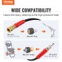 VEVOR pressure washer hose showcasing compatibility with various plug and socket types.