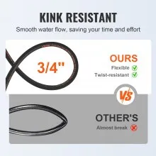 VEVOR Pressure Washer Hose, 100FT, Kink Free 3/8"-φ14.8 Male, 3/8"-φ15 Female For Most Brand Pressure Washers, 4.9'' Bending Radius, 4800 PSI Heavy Duty Power Washer Extension Replacement Hose