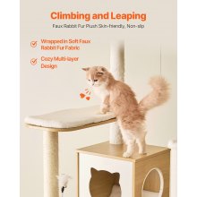 VEVOR Large Cat Tree Tall Cat Tower Multi-level Condo Play House for Indoor Cat