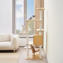 VEVOR Large Cat Tree Tall Cat Tower Multi-level Condo Play House for Indoor Cat