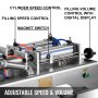 Vevor Pneumatic Piston Filler Semi-auto Filling Machine 50-500 Ml, Double-nozzle