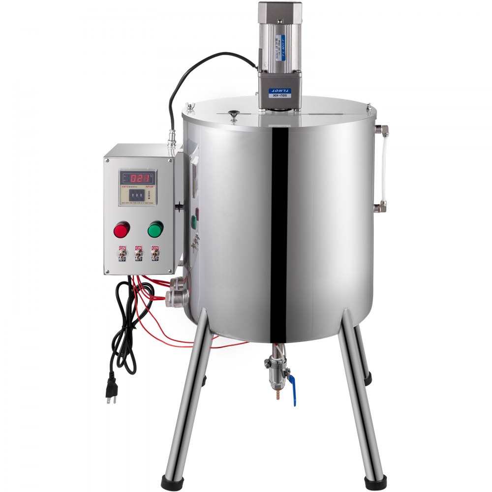 VEVOR lipstick filling machine, stainless steel design, digital controls, and tripod base.