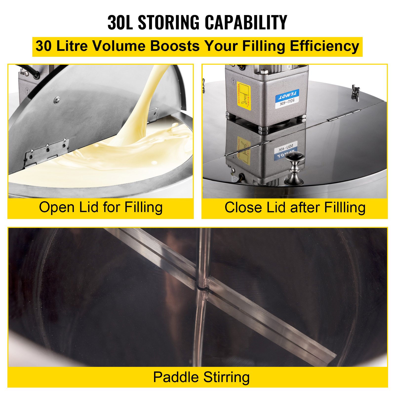 VEVOR Heating Mixing Filling Machine, 30L/7.9 Gal Lipstick Filling Machine, 35W Lipstick Filler, Heating and Stirring Filling Machine with Stirrer for Cosmetics, Drink, Lipstick, Wax and Nail Polish