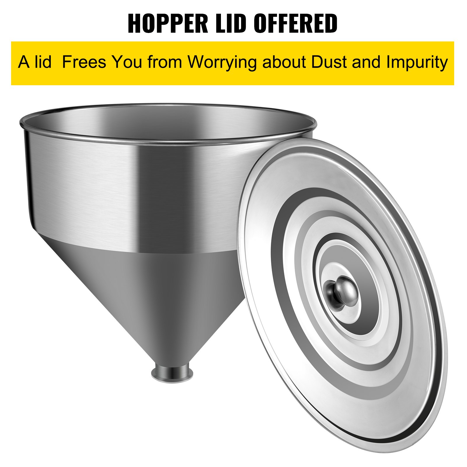VEVOR 30L/7.9Gal 304 Stainless Steel Hopper for Paste/Liquid Filling Machine