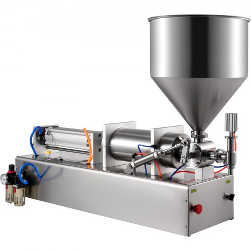VEVOR Pneumatic Piston Filler 500-3000 ml Volume Semi Auto Filling Machine 50L Hopper Stainless Steel Pneumatic Dual-use Paste Liquid Filling Machine for Cream, Shampoo, Toothpaste, Essential, Oil