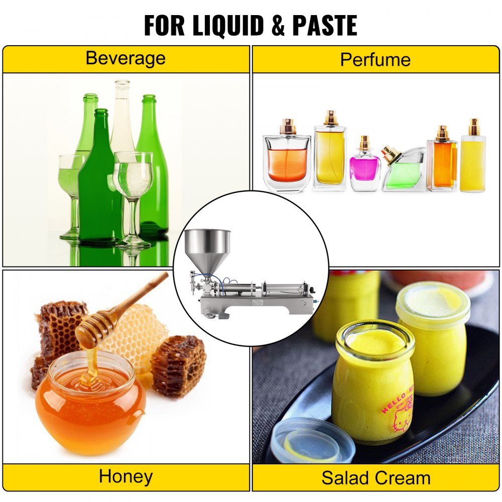 VEVOR 40L/10.6Gal 304 Stainless Steel Hopper for Paste/Liquid Filling Machine