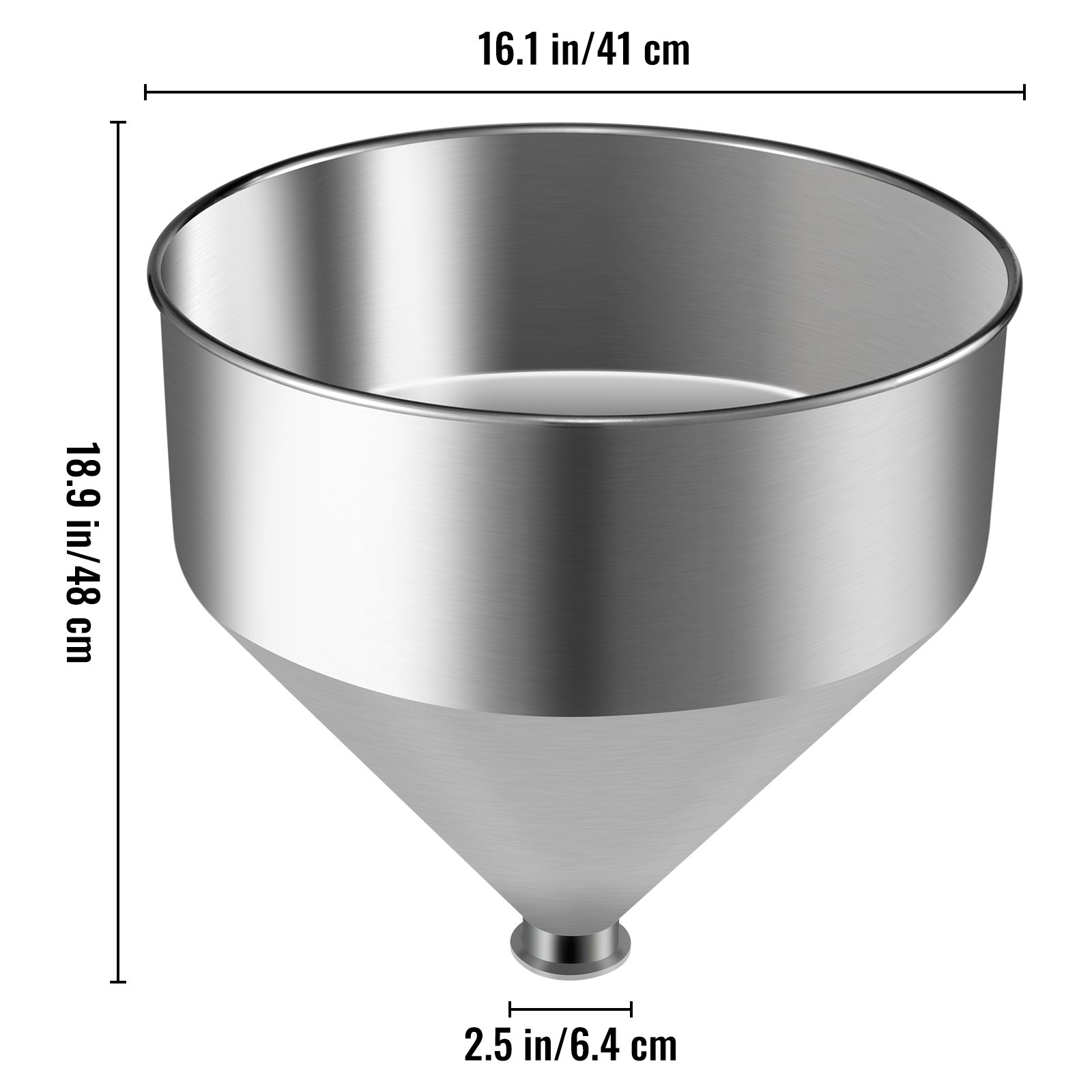 VEVOR 40L/10.6Gal 304 Stainless Steel Hopper for Paste/Liquid Filling Machine