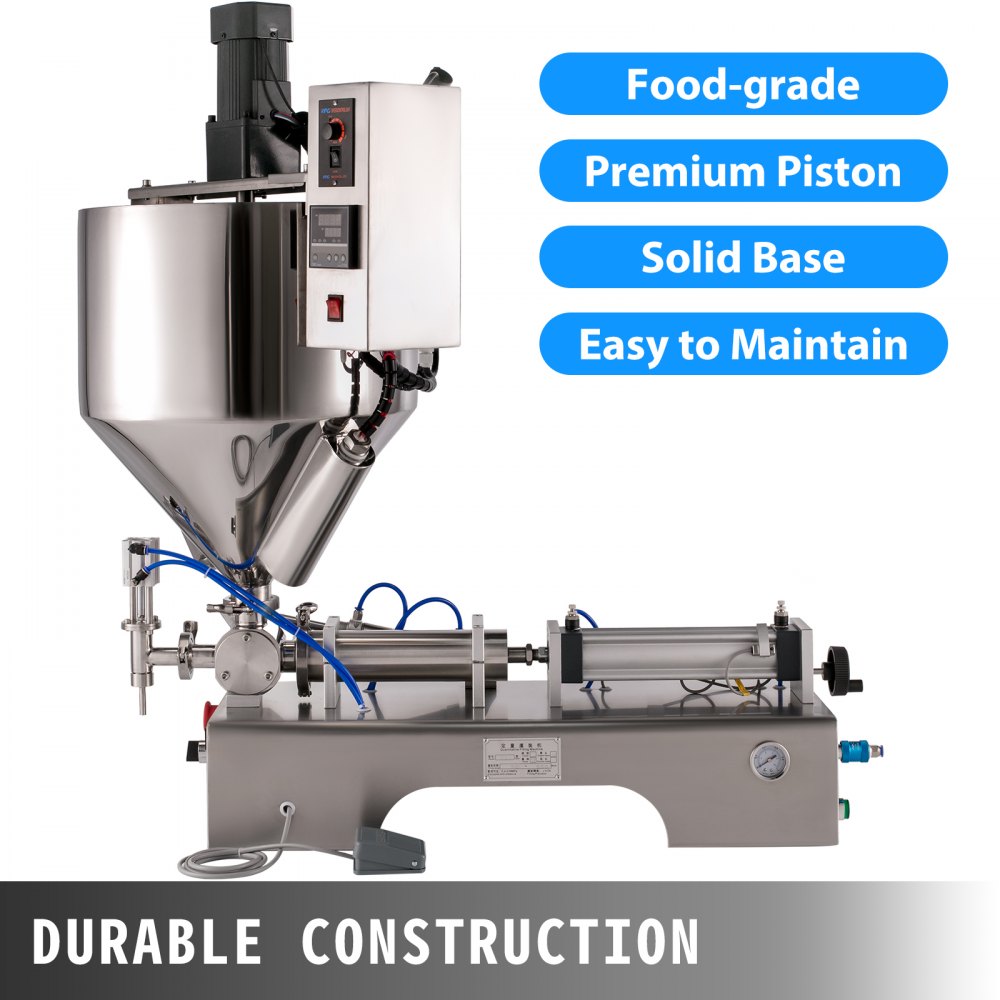 Pneumatic Filling Machine Liquid And Paste Filling Machine 500ml, Heating Mixing