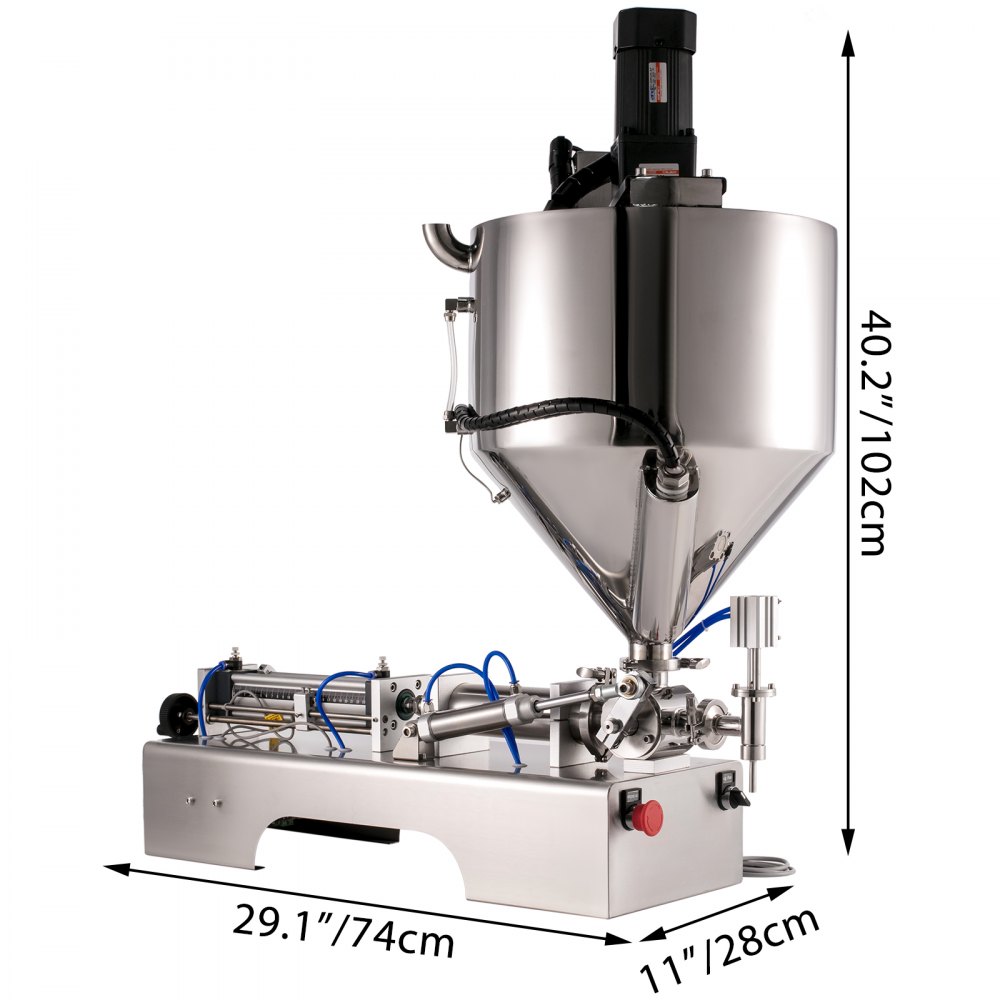 Pneumatic Filling Machine Liquid And Paste Filling Machine 500ml, Heating Mixing