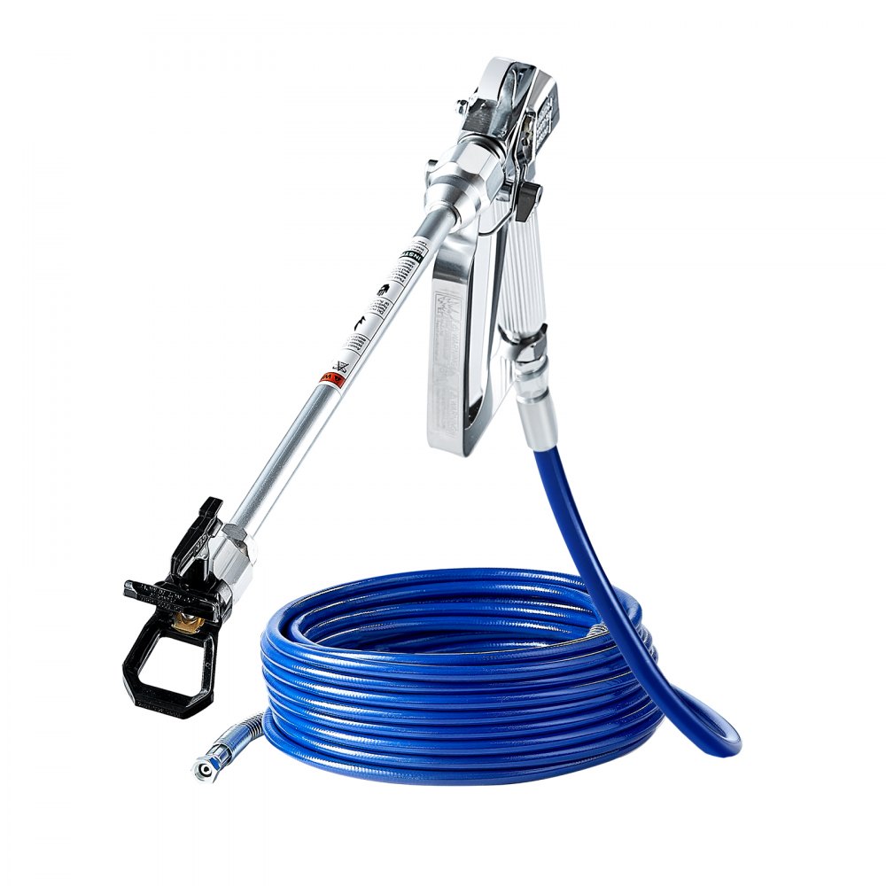 VEVOR Airless Paint Spray Gun and Hose Kit, 3600PSI High Pressure Paint Sprayer Hose Set with 5 Tips, 211, 315, 417, 517, 623, Swivel Joint Airless Spray Gun Kit with Filters, Hose and Extension Rods