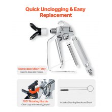 Airless Paint Spray Gun 3600PSI High Pressure Airless Spray Gun with 5Tips