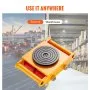 VEVOR Machinery Skate Dolly, 13,200 LBS/6T Industrial Machinery Mover, Heavy Duty Carbon Steel Machinery Moving Skate with 4 PU Wheels and 360° Rotation Non-Slip Cap for Warehouse, Workshop, Factory