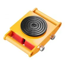 VEVOR Machinery Skate Dolly, 13,200 LBS/6T Industrial Machinery Mover, Heavy Duty Carbon Steel Machinery Moving Skate with 4 PU Wheels and 360° Rotation Non-Slip Cap for Warehouse, Workshop, Factory