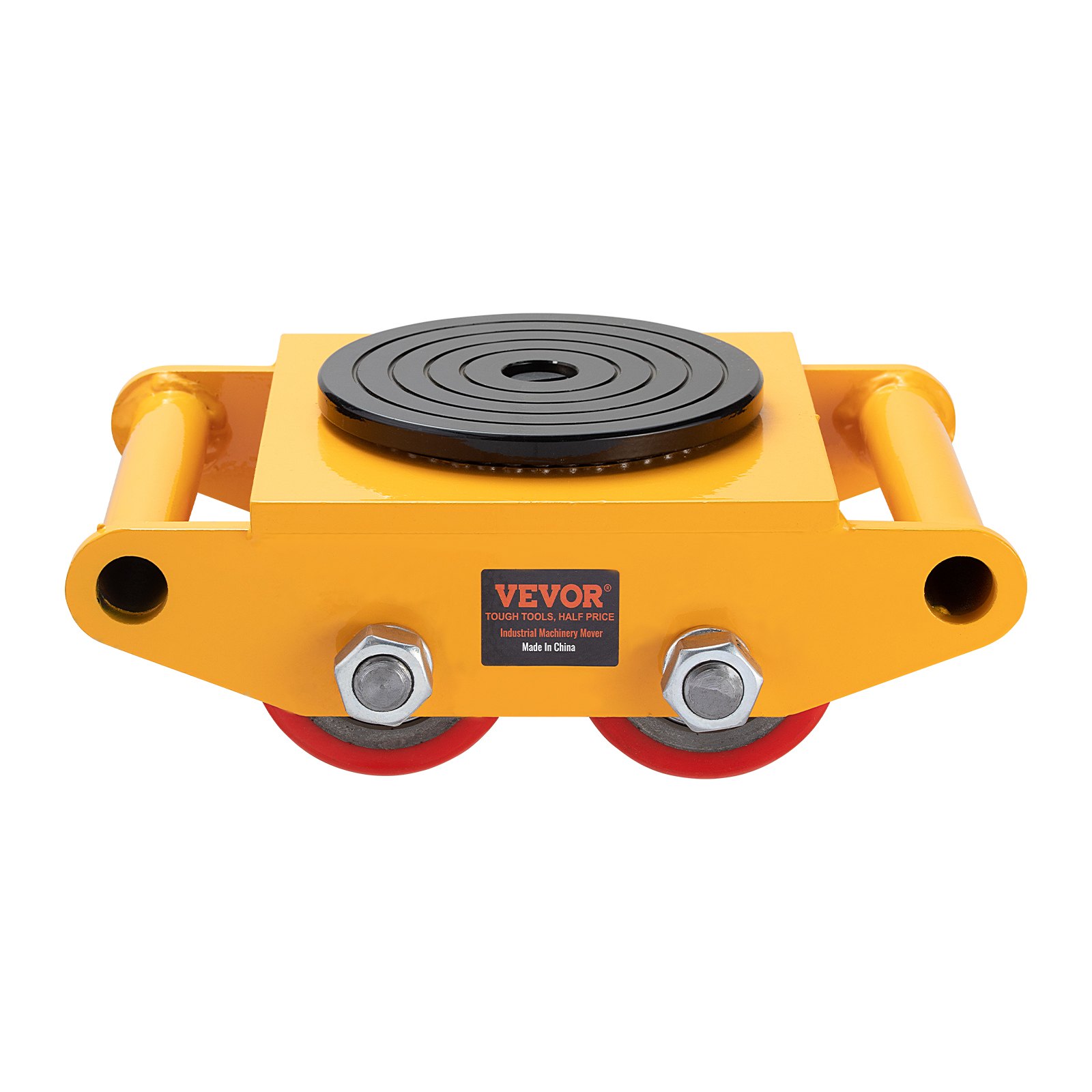 VEVOR Machinery Skate Dolly, 13,200 LBS/6T Industrial Machinery Mover, Heavy Duty Carbon Steel Machinery Moving Skate with 4 PU Wheels and 360° Rotation Non-Slip Cap for Warehouse, Workshop, Factory