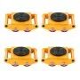 VEVOR 4PCS Machinery Skate Dolly, 17637LBS/8T Industrial Machinery Mover, Heavy Duty Carbon Steel Machinery Moving Skate with 4 PU Wheels and 360° Rotation Non-Slip Cap for Warehouse Workshop Factory