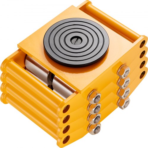VEVOR 4PCS Machinery Skate Dolly, 26455LBS/12T Industrial Machinery Mover, Heavy Duty Carbon Steel Machinery Moving Skate & 4 Carbon Steel Wheels and 360° Rotation Non-Slip Cap for Warehouse, Factory