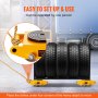 VEVOR 4PCS Machinery Skate Dolly, 26455LBS/12T Motor de maquinaria industrial, Maquinaria de acero al carbono de servicio pesado Patín móvil y 4 ruedas de acero al carbono y tapa antideslizante de rotación de 360 ​​° para almacén, fábrica