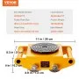 VEVOR 4PCS Machinery Skate Dolly, 11999.8 kg Industrial Machinery Mover, Heavy Duty Carbon Steel Machinery Moving Skate & 4 Carbon Steel Wheels and 360° Rotation Non-Slip Cap for Warehouse, Factory
