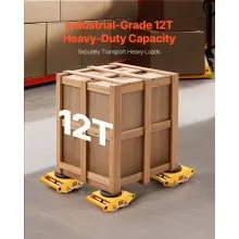 VEVOR 4PCS Machinery Skate Dolly, 11999.8 kg Industrial Machinery Mover, Heavy Duty Carbon Steel Machinery Moving Skate & 4 Carbon Steel Wheels and 360° Rotation Non-Slip Cap for Warehouse, Factory