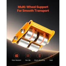 VEVOR 4PCS Machinery Skate Dolly, 11999.8 kg Industrial Machinery Mover, Heavy Duty Carbon Steel Machinery Moving Skate & 4 Carbon Steel Wheels and 360° Rotation Non-Slip Cap for Warehouse, Factory