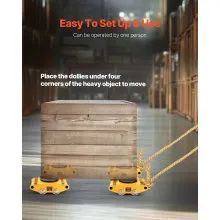 VEVOR 4PCS Machinery Skate Dolly, 11999.8 kg Industrial Machinery Mover, Heavy Duty Carbon Steel Machinery Moving Skate & 4 Carbon Steel Wheels and 360° Rotation Non-Slip Cap for Warehouse, Factory