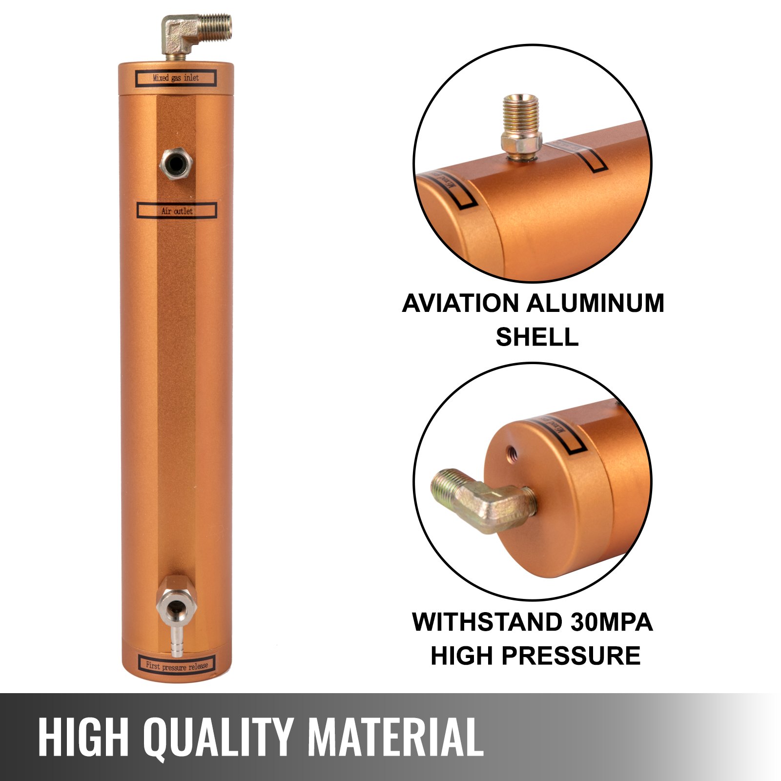 VEVOR High Pressure Air Filter, Oil Water Separator 30 MPa, for Air Compressor