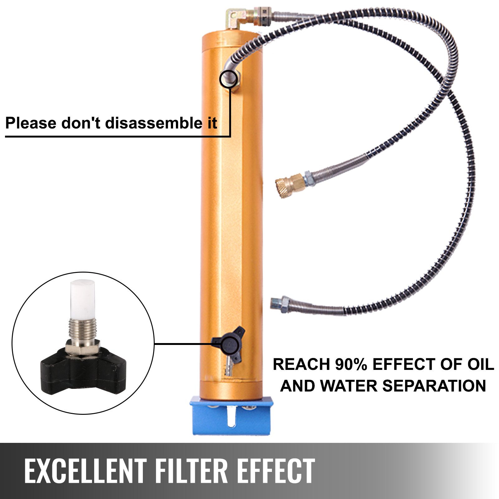 VEVOR High Pressure Air Filter, Oil Water Separator 30 MPa, for Air Compressor