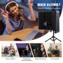 VEVOR Microphone Isolation Shield, 5-Panel, Studio Recording Mic Sound Shield, with Pop Filter Desktop Tripod Stand and 3/8'' to 5/8'' Microphone Adapter, for Blue Yeti and Condenser Microphones