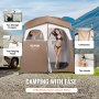 VEVOR Camping zuhanysátor, 83" x 42" x 83" 2 szoba túlméretes kültéri hordozható menedék, privát sátor levehető tetővel, zsebek, akasztókötél és ruhakötél, öltözéshez, öltözéshez, WC, fürdőszoba