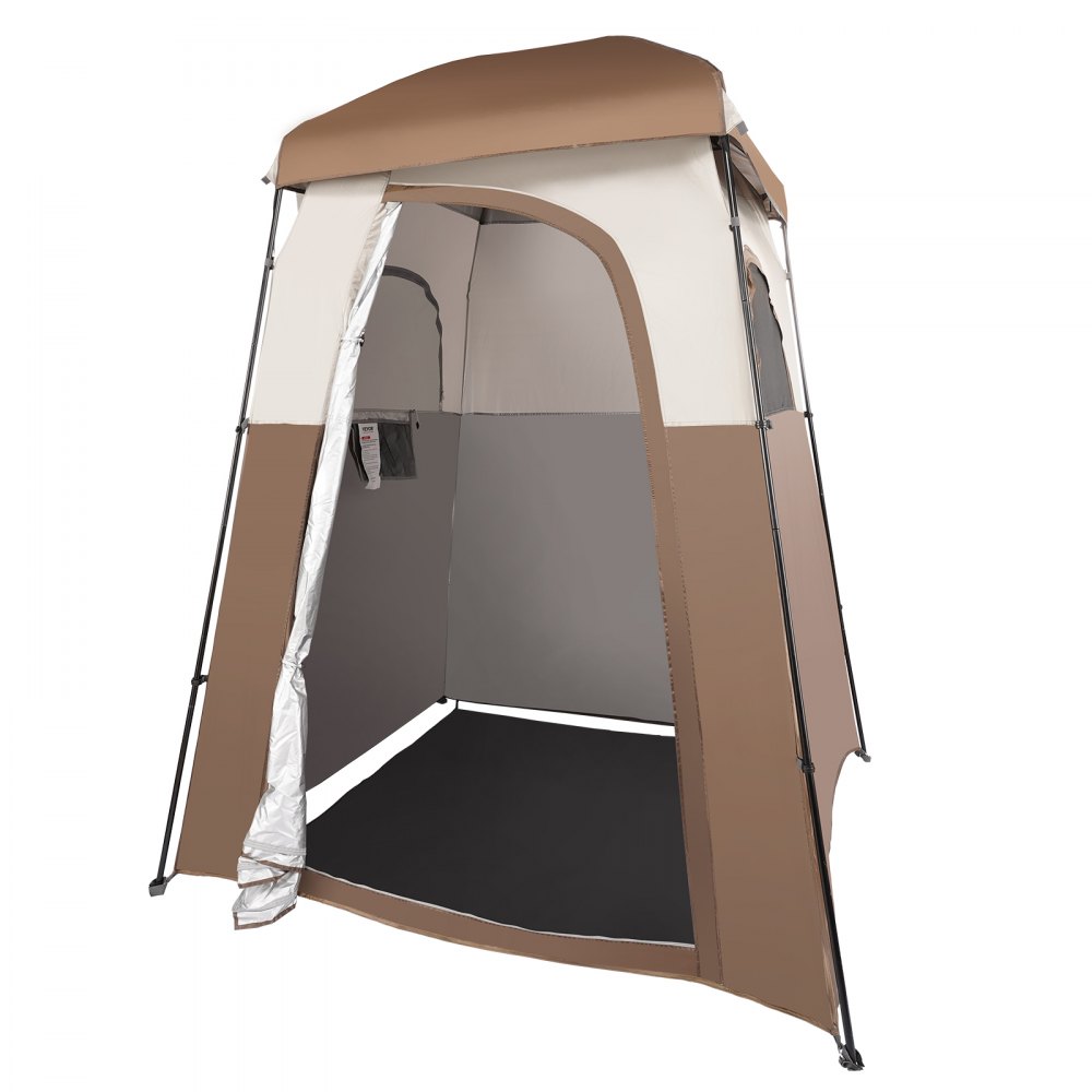 VEVOR Camping zuhanysátor, 66" x 66" x 87" 1 szobás, nagy kültéri hordozható menedékhely, privát sátor levehető tetővel, zsebekkel, akasztókötéllel és ruhakötéllel, öltözéshez, öltözéshez, WC-hez, fürdőszobához