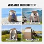 VEVOR Camping Shower Tent, 66" x 66" x 87" 1 Room Oversize Outdoor Portable Shelter, Privacy Tent with Detachable Top, Pockets, Hanging Rope and Clothesline, for Dressing, Changing, Toilet, Bathroom