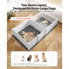 Dog Whelping Box 93.3x48.4x18.1 inch Door Height Adjustable for Extra Large Dogs