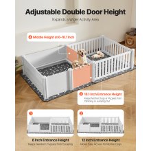 Dog Whelping Box 93.3x48.4x18.1 inch Door Height Adjustable for Extra Large Dogs