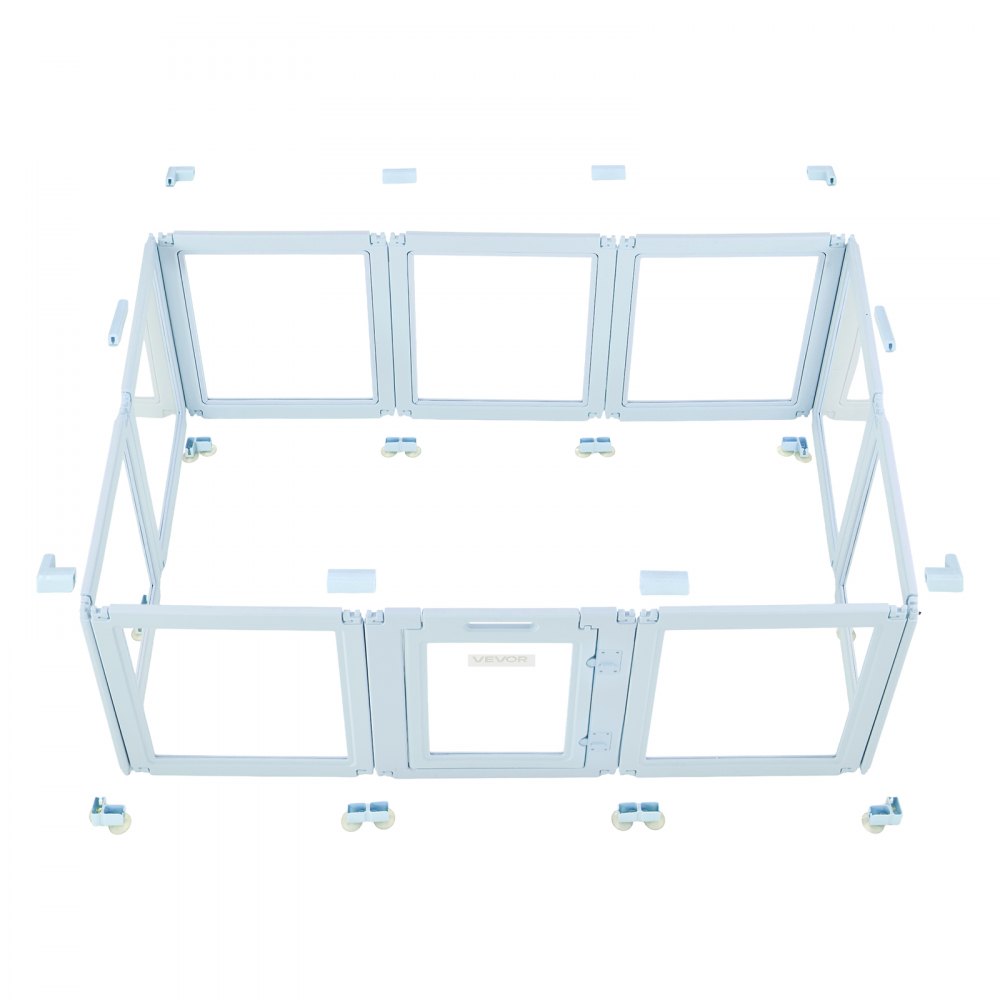 VEVOR Dog Whelping Box, 76x49x30 in Plastic Dog Whelping Pen for Large Sized Dogs, Waterproof Puppy Playpen with Transparent Windows & Door Lock, Easy to Clean, Durable Indoor Pet Dogs Cats Birth Kit