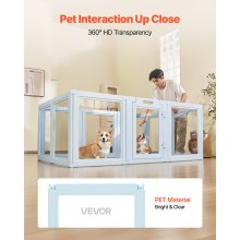 Dog Whelping Box with Window Transparent Playpen for Large Dog 76x49x30 in