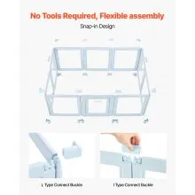 VEVOR Dog Whelping Box, 76x49x30 in Plastic Dog Whelping Pen for Large Sized Dogs, Waterproof Puppy Playpen with Transparent Windows & Door Lock, Easy to Clean, Durable Indoor Pet Dogs Cats Birth Kit