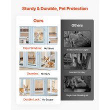 Dog Whelping Box with Window Transparent Playpen for Large Dog 76x49x30 in