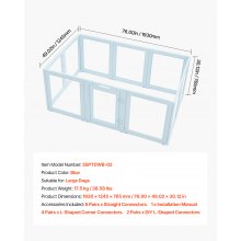 Dog Whelping Box with Window Transparent Playpen for Large Dog 76x49x30 in