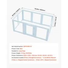 VEVOR Dog Whelping Box, 76x49x30 in Plastic Dog Whelping Pen for Large Sized Dogs, Waterproof Puppy Playpen with Transparent Windows & Door Lock, Easy to Clean, Durable Indoor Pet Dogs Cats Birth Kit