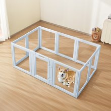 Dog Whelping Box with Window Transparent Playpen for Large Dog 76x49x30 in